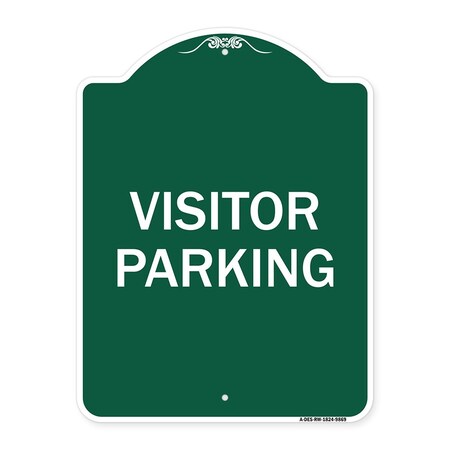 Signmission Designer Series Visitor Parking, Green & White Heavy-Gauge Aluminum Sign, 24" x 18", GW-1824-9869 A-DES-GW-1824-9869